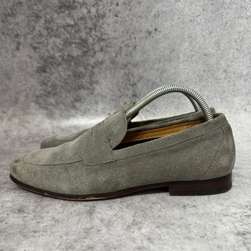 Bar III Baldwinn Penny Loafer Mens 8 Gray Suede Dress Shoes F35877 Slip On